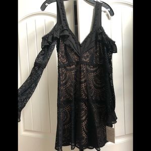 NWT For love and lemons black dress.